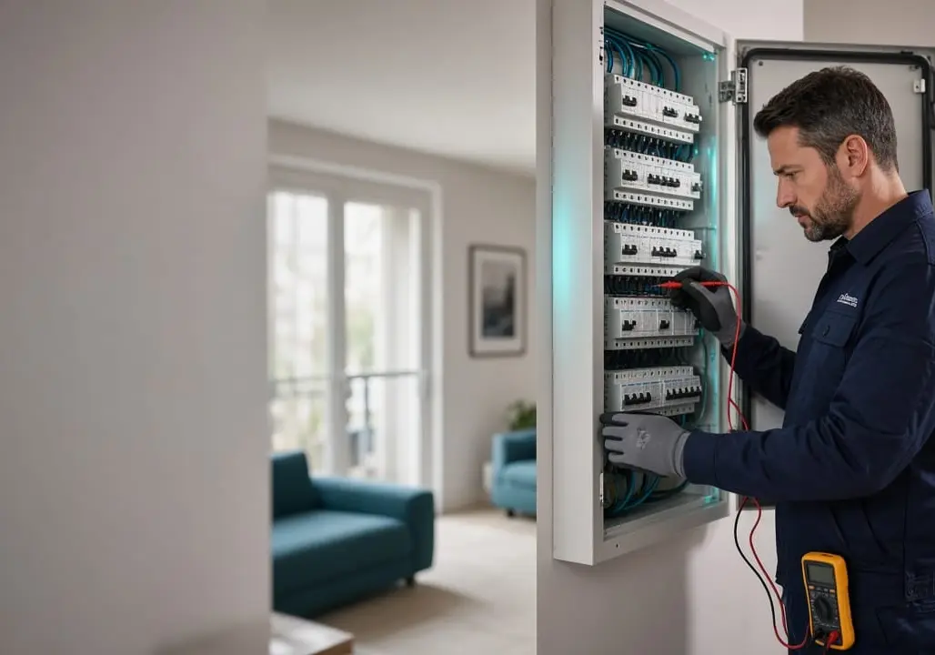 Contrôle d’un tableau électrique au multimètre par un électricien