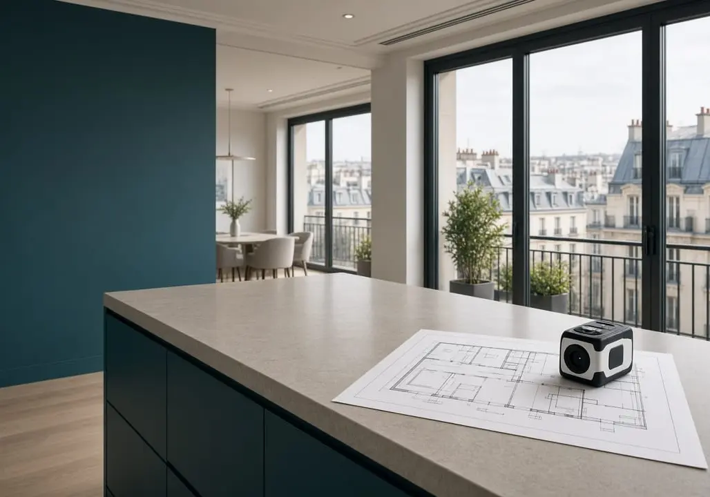 Mesurage loi Carrez dans un appartement moderne en copropriété